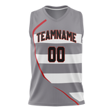 Custom Unisex Gray & White Pattern Basketball Jersey BS0000560302