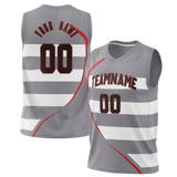 Custom Unisex Gray & White Pattern Basketball Jersey BS0000560302