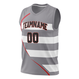 Custom Unisex Gray & White Pattern Basketball Jersey BS0000560302