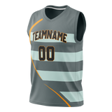 Custom Unisex Gray & Silver Pattern Basketball Jersey BS0000560304