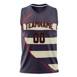 Custom Unisex Dark Purple & Cream Pattern Basketball Jersey BS0000562205