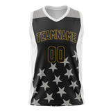 Custom Unisex Black & Gray Pattern Basketball Jersey BS0000570103