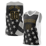 Custom Unisex Black & Gray Pattern Basketball Jersey