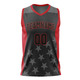 Custom Unisex Black & Red Pattern Basketball Jersey BS0000570109