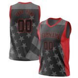 Custom Unisex Black & Red Pattern Basketball Jersey BS0000570109