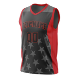 Custom Unisex Black & Red Pattern Basketball Jersey BS0000570109