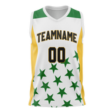 Custom Unisex White & Kelly Green Pattern Basketball Jersey BS0000570215