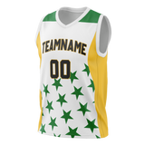 Custom Unisex White & Kelly Green Pattern Basketball Jersey BS0000570215