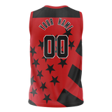 Custom Unisex Red & Black Pattern Basketball Jersey BS0000570901