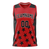 Custom Unisex Red & Black Pattern Basketball Jersey BS0000570901