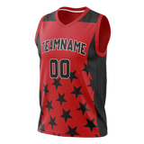 Custom Unisex Red & Black Pattern Basketball Jersey BS0000570901