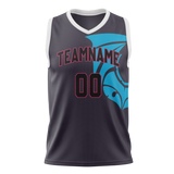 Custom Unisex Black & Blue Pattern Basketball Jersey BS0000580120