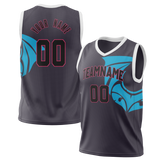 Custom Unisex Black & Blue Pattern Basketball Jersey BS0000580120