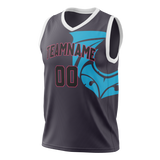 Custom Unisex Black & Blue Pattern Basketball Jersey BS0000580120