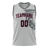 Custom Unisex Gray & Black Pattern Basketball Jersey BS0000580301