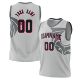 Custom Unisex Gray & Black Pattern Basketball Jersey BS0000580301