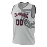 Custom Unisex Gray & Black Pattern Basketball Jersey BS0000580301