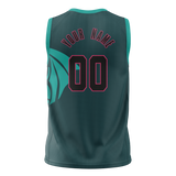 Custom Unisex Dark Aqua & Teal Pattern Basketball Jersey BS0000581617