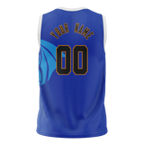 Custom Unisex Royal Blue & Blue Pattern Basketball Jersey BS0000581920