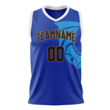 Custom Unisex Royal Blue & Blue Pattern Basketball Jersey BS0000581920