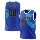 Custom Unisex Royal Blue & Blue Pattern Basketball Jersey BS0000581920