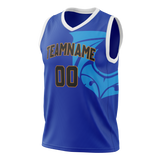 Custom Unisex Royal Blue & Blue Pattern Basketball Jersey BS0000581920