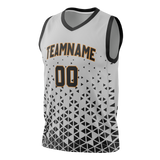 Custom Unisex White & Black Pattern Basketball Jersey BS0000590201