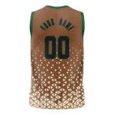 Custom Unisex Brown & Cream Pattern Basketball Jersey BS0000590705