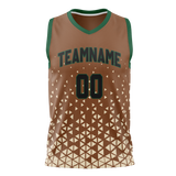 Custom Unisex Brown & Cream Pattern Basketball Jersey BS0000590705