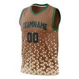 Custom Unisex Brown & Cream Pattern Basketball Jersey BS0000590705