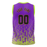 Custom Unisex Purple & Green Pattern Basketball Jersey BS0000592314