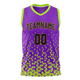 Custom Unisex Purple & Green Pattern Basketball Jersey BS0000592314