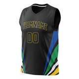 Custom Unisex Black & Royal Blue Pattern Basketball Jersey BS0000600119