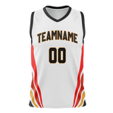 Custom Unisex White & Red Pattern Basketball Jersey BS0000600209