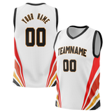 Custom Unisex White & Red Pattern Basketball Jersey