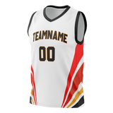 Custom Unisex White & Red Pattern Basketball Jersey BS0000600209