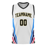 Custom Unisex White & Blue Pattern Basketball Jersey BS0000600220