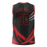 Custom Unisex Black & Red Pattern Basketball Jersey BS0000610109