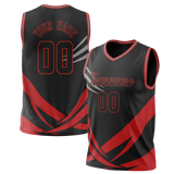 Custom Unisex Black & Red Pattern Basketball Jersey