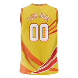 Custom Unisex Yellow & Orange Pattern Basketball Jersey BS0000611210