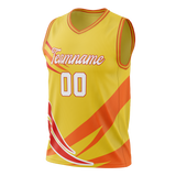 Custom Unisex Yellow & Orange Pattern Basketball Jersey BS0000611210