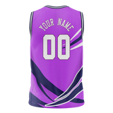 Custom Unisex Purple & Dark Purple Pattern Basketball Jersey BS0000612322