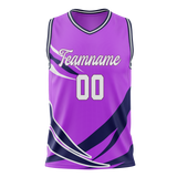 Custom Unisex Purple & Dark Purple Pattern Basketball Jersey BS0000612322