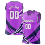 Custom Unisex Purple & Dark Purple Pattern Basketball Jersey