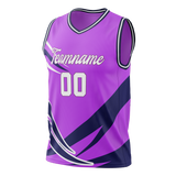 Custom Unisex Purple & Dark Purple Pattern Basketball Jersey BS0000612322