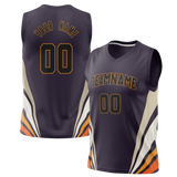 Custom Unisex Navy Blue & Cream Pattern Basketball Jersey BS0000621805