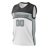 Custom Unisex Black & White Pattern Basketball Jersey BS0000670102