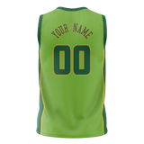 Custom Unisex Green & Yellow Pattern Basketball Jersey BS0000671412