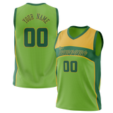 Custom Unisex Green & Yellow Pattern Basketball Jersey