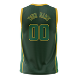 Custom Unisex Kelly Green & Yellow Pattern Basketball Jersey BS0000671512